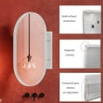 thumbnail image 7 of 20x34 Inch Oval Recessed White Metal Framed Medicine Cabinet Bathroom Wall Cabinet with Vanity Mirror and Adjustable Shelves,Wall Mirror with Storage for Bathroom, 7 of 7