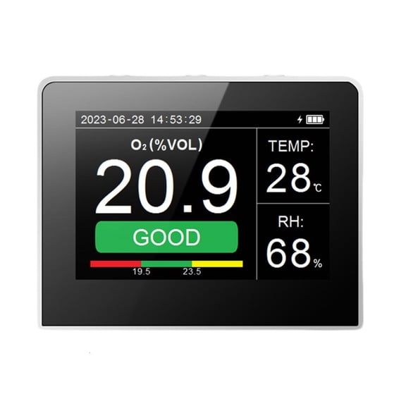 Lerpwige Handheld Oxygen Concentration Detector Air Quality Monitors Humidity Detection