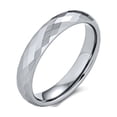 thumbnail image 1 of Couples Multi Faceted Prism Cut Titanium Wedding Band Rings for Men for Women Silver Tone Comfort Fit 4MM, 1 of 4