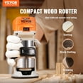 thumbnail image 2 of VEVOR Wood Router, 1.25HP 800W, Compact Wood Trimmer Router Tool, 30000RPM Max Speed 6 Variable Speeds, with 1/4'' & 5/16'' Collets 12 PCs Milling Cutters Dust Hood, 2 of 9