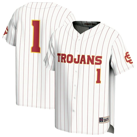 Youth GameDay Greats #1 White USC Trojans Lightweight Collegiate Baseball Fashion Jersey