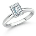 thumbnail image 2 of Gem Stone King 10K White Gold Solitaire Solitaire Engagement Ring Emerald Cut Moissanite (1.00 Cttw) (Size 7), 2 of 4