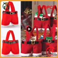 thumbnail image 2 of Bolsa de regalo de Navidad roja de 1 a 10 piezas, soporte de regalo, diseño creativo, pantalones de Papá Noel, bolsa de dulces de boda, Navidad, Año Nuevo, 2 of 4