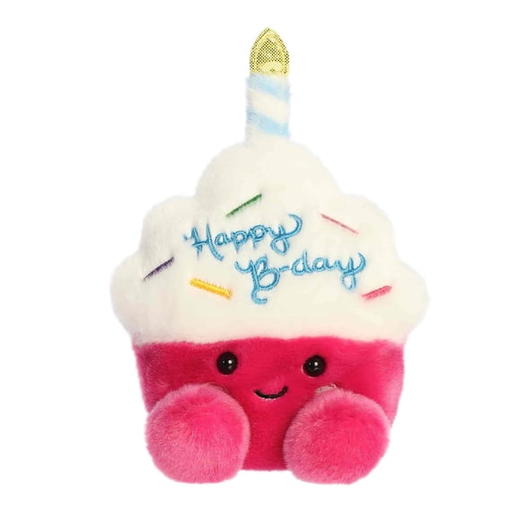 Aurora® Adorable Palm Pals™ Sparkle Birthday Cupcake™ Stuffed Animal - Fun Collectible Plush for Kids and Adult Collectors - Perfect for Decorating Rooms and Birthday Gifts - Pink 4.5 Inches