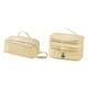 thumbnail image 5 of Organizador de maquillaje de maquillaje de malla 2x con mango, bolsa cosmética de doble capa, bolsa de aseo para picnic, negocios de actividades beige, 5 of 8
