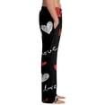 thumbnail image 3 of Fgvctg Valentine's Day Pajamas for Men Casual Sleepwear Wide Leg Pajamas Heart Print High Waisted Pj Pants Stretch Spring Fall Drawstring Lounge Pants with Pockets Wine M, 3 of 6