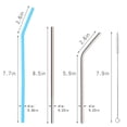 thumbnail image 2 of Reusable Straws,Set of 8 Long 8.5 Inch Stainless Steel Metal Straws, 4 Silicone Straws, Includes 2 Cleaning Brushes, Compatible With Tumblers,YETI, RTIC, Ozark Fits 20 Ounce, 2 of 3