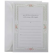 Angle View: JAM Wedding Fill, In Invitations Set, 25/Pack, Pink Rose with Metallic Border