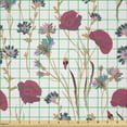 thumbnail image 2 of Ambesonne Floral Fabric by the Yard Microfiber, Calm Tones Wildflowers Art, 1 Yard, Dark Magenta Multicolor, 2 of 2