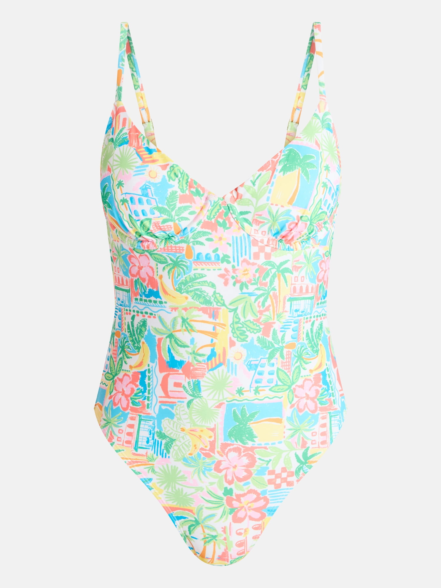 No Boundaries Underwire One Piece Swimsuit, Women's XXS-XXL