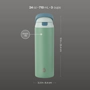 TAL 24oz Stainless Steel 2-in-1 Straw and Chug Water Bottle with Push Lid, Sage