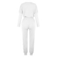 thumbnail image 4 of Outfmvch Workout Sets Two Piece Sets for Women Joggers for Women Long Sleeve Crewneck Tops Long Pants Tracksuit Sweatsuits Lounge Sets for Women Workout Sets for Women Z White S, 4 of 5