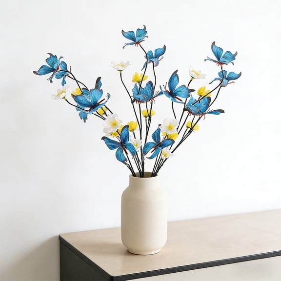 Honmine Artificial Dried Branch with Flowers, Faux Floral Stems for Home Office Decor, Rustic Twig for Vase Centerpiece Shelf Mantel 20 Inch