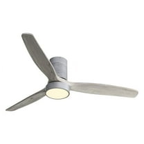Sofucor 52" Flush Mount Ceiling Fan with Dimmable Light and Remote Control, 3 Blades W/ Reverse Airflow, Grey