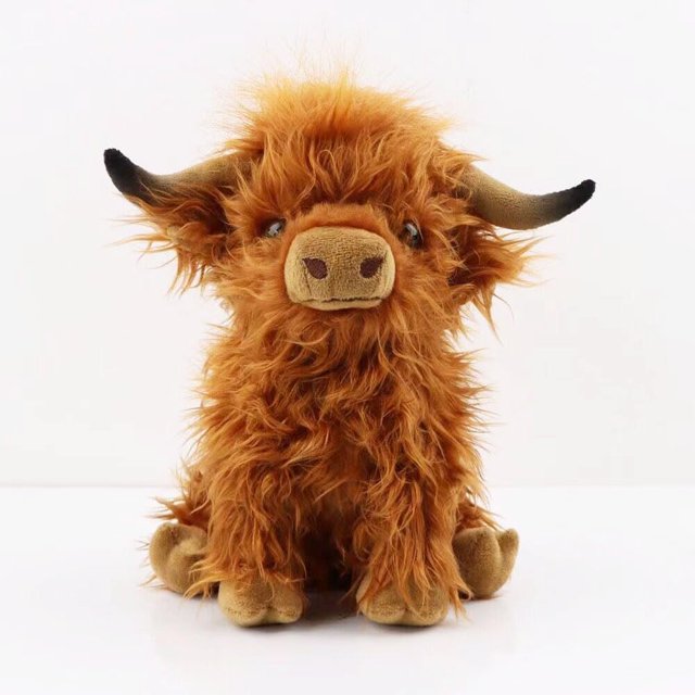 Muñeco de peluche con forma de vaca de las Tierras Altas de Toy YUKOUQIAN, 25 cm, suave