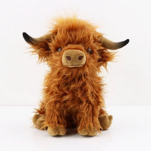 Muñeco de peluche con forma de vaca de las Tierras Altas de Toy YUKOUQIAN, 25 cm, suave