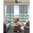thumbnail image 6 of Turquoise Chevron Blackout Curtains for Bedroom Living Room Darkening Curtains 96 Inches Long Geometric Grey Wavy Striped White Window Curtain 2 Panels Set Window Treatment Grommet Drapes 52"x96", 6 of 9