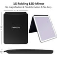 thumbnail image 2 of Folding Lighted Makeup Mirror with 72 LEDs 3 Colors Light Modes USB Rechargable 1800mA Batteries Portable Ultra Thin Compact Vanity Mirror Dimmable Travel Mirror, 2 of 6
