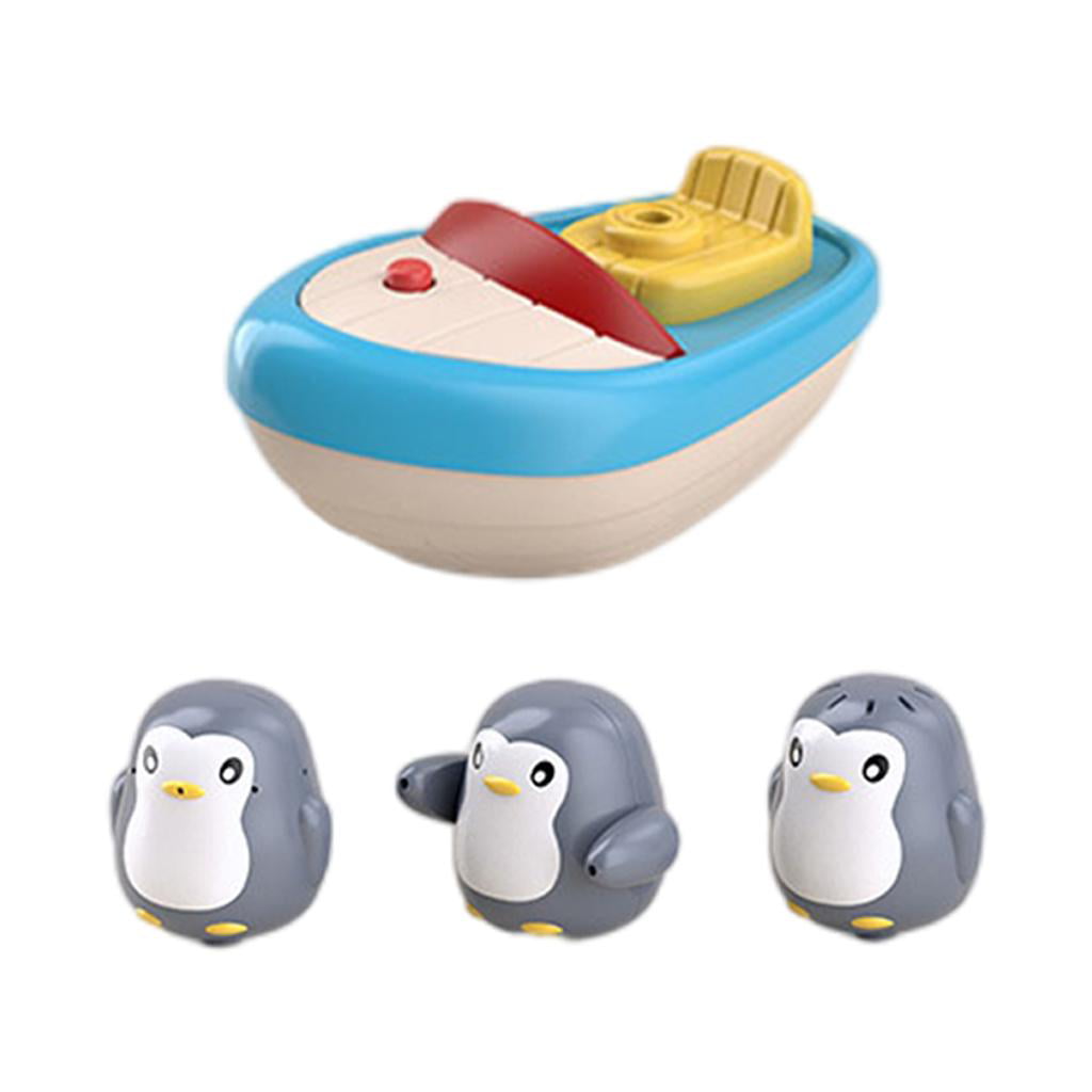 Electronic Spray Water Boat Bathtime Fun Toy Red Baby Bath Toys for Kids 