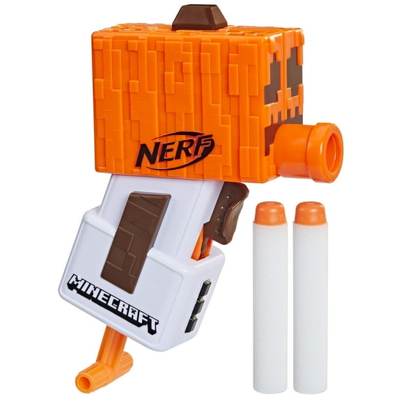 Nerf MicroShots Minecraft Snow Golem Mini Blaster, Includes 2 Official Nerf Elite Darts