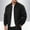 Black, variant on Men's Bomber Jacket Rib Collar Full Zip Zipper Pockets Elastic Cuffs Water Resistant Casual Coat Black Size XL