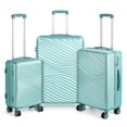 thumbnail image 1 of HIKOLAYAE Upright Luggage with 8-Wheel Spinner in Azure Blue, 3 Piece - TSA Compliant, 1 of 3