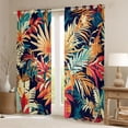 thumbnail image 2 of Homewish Colorful Monstera Leaf Curtains Pack of 2 (42x84 Each),Tropical Botanical Plam Curtains Blackout,Rustic Leaves Bedroom Curtains For Teens,Breathable Home Decor, 2 of 6