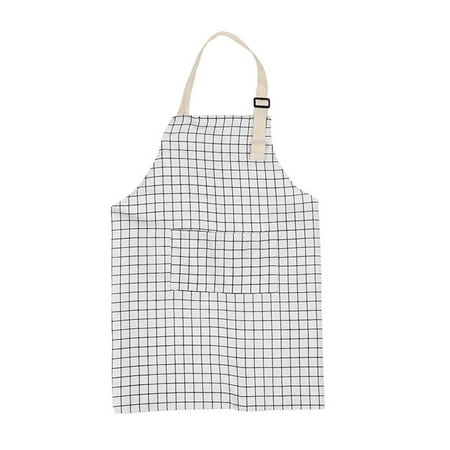 

Unisex Kitchen Front Pockets Apron Greaseproof Linen Chef Cooking Bib Outdoor BBQ Server Artist Bakery Restaurant Gadgets White