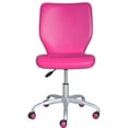 thumbnail image 3 of Mainstays Mid-Back Office Chair with Matching Color Casters, Fushia Faux Leather, 3 of 4