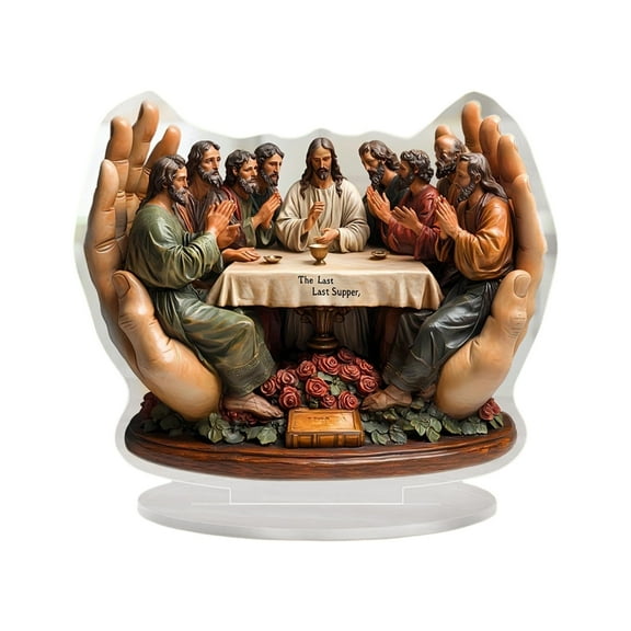 Last Supper Figurine Acrylic Faith Based Decoration for Study or Living Room