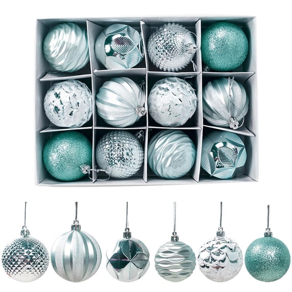 Gcvizuso Christmas Ornaments Clearance! Christmas Hanging Decorations, Christmas Decorations, Christmas Tree Pendants, Christmas Balls, Bright Colored Balls (6cm/12PCS)