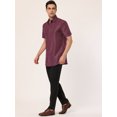 thumbnail image 4 of Lars Amadeus Camisa de lunares para hombre Camisas de vestir estampadas de manga corta con botones rojo M Unique Bargains Camisas, 4 of 6