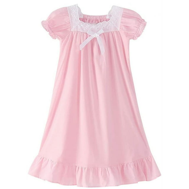 Robes pour Filles - Catégorie de Produit Robes pour Filles - Titre du Produit Enfants Tout-Petits Bébés Filles Printemps Été Imprimé Volants Manches Courtes Robe de Nuit