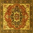 thumbnail image 1 of Ahgly Company Machine Washable Indoor Square Persian Yellow Traditional Area Rugs, 6' Square, 1 of 4