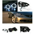 thumbnail image 2 of Spec-D Tuning Black Halo LED Projector Headlights + Smoke Fog Lights Compatible with 2002-2004 Acura RSX, Left + Right Pair Headlamps Assembly, 2 of 2