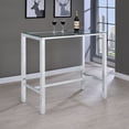 thumbnail image 2 of Tolbert Rectangular 47-inch Glass Top Pub Bar Table Chrome, 2 of 5