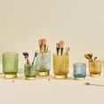 thumbnail image 4 of Organizador de brochas de maquillaje LEICURACE Vintage, vaso de cristal verde, 4 of 9
