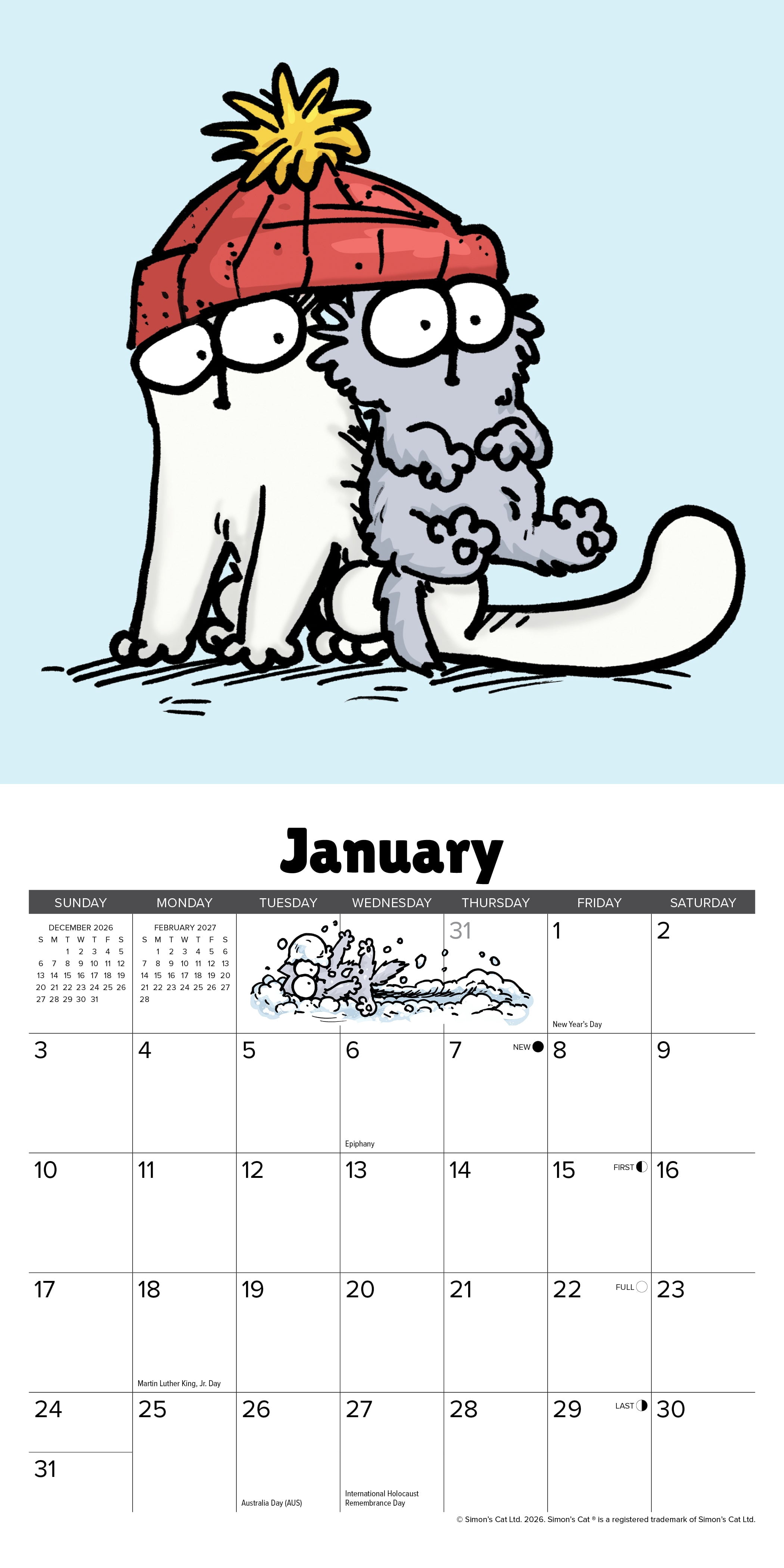 Willow Creek Press, Simon's Cat 2027 Mini Wall Calendar