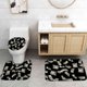 thumbnail image 5 of Juego de 4 cortinas de ducha con diseño de dólares estadounidenses, diseño de flechas, corazones, estrellas, amarillos, rosas y moradas, decoración moderna y divertida para el baño, cortina de baño, 5 of 7