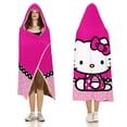 thumbnail image 4 of Hello Kitty Hooded Blanket Poncho, Wearable Hooded Blanket Cozy Soft Warm Plush Fleece Blanket for Adult Women Men 40x50, 4 of 6