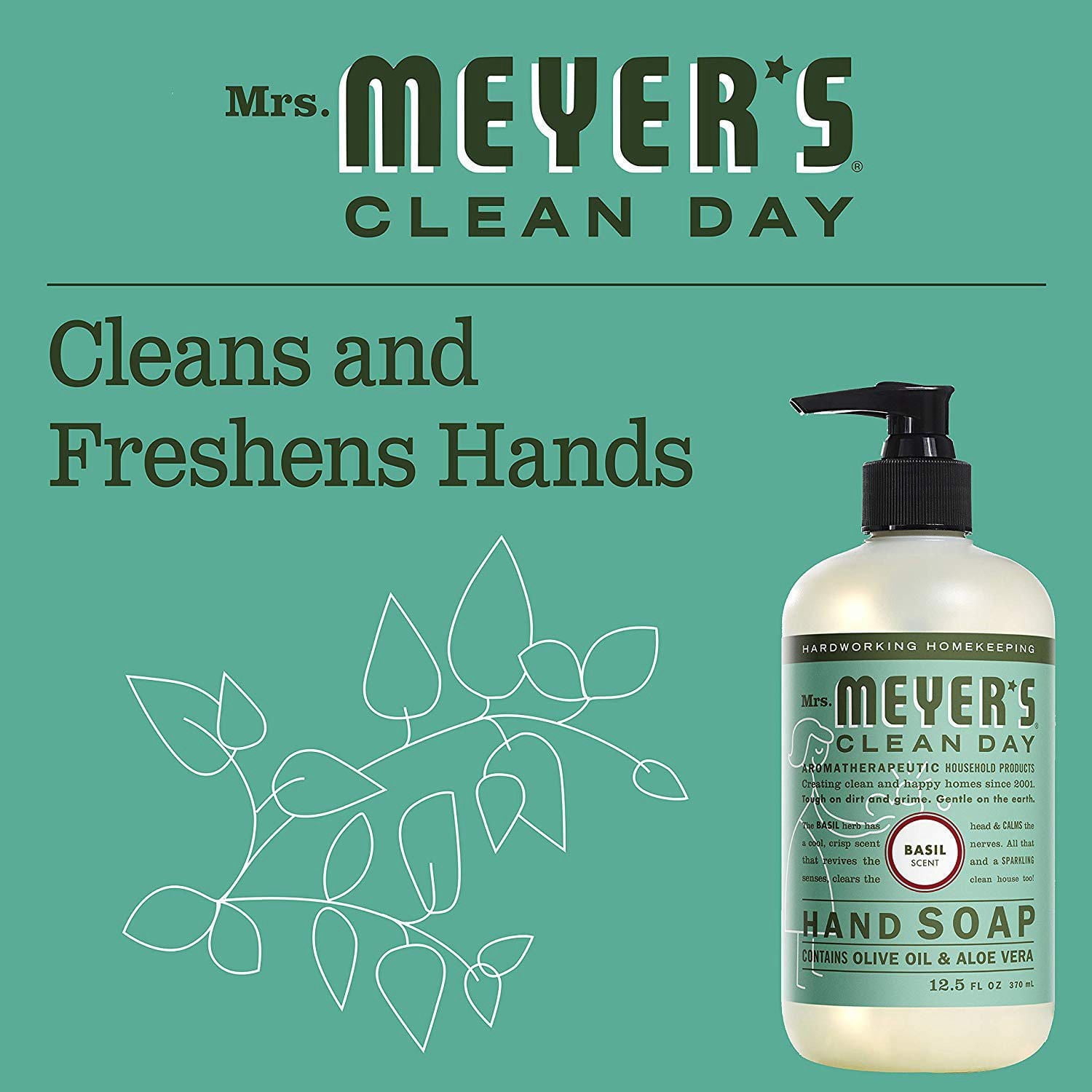 Mrs. Meyer's® Clean Day Savons pour les mains - Parfum de Basilic