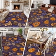 thumbnail image 5 of Large Area Rugs for Living Room Bedroom, Orange Purple Spring Floral 5'x8' Rug Washable Carpet Runner Indoor Outdoor, Vintage Botanical Summer Flower Non Slip Floor Mats Rug for Kitchen, Bathroom, 5 of 8