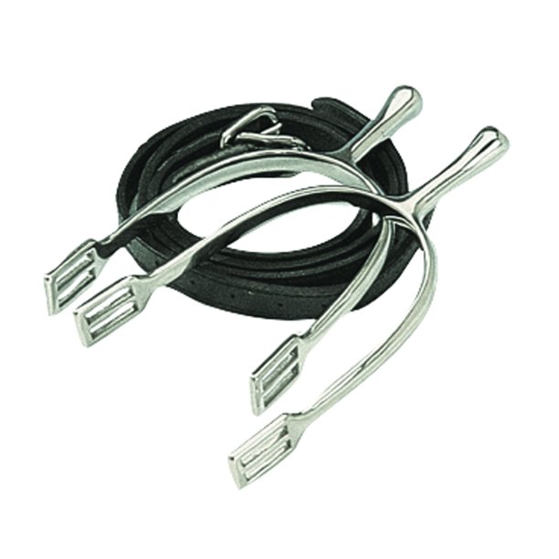 Korsteel - Correas para Espuelas de Cuero Doma - Pack de 2 (Plata)