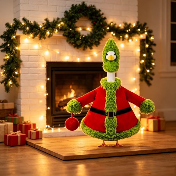 Christmas Goose Outfit, Festive Hat and Clothing Set for 23in Yard Goose Statue, Holiday Yard, Patio, Garden, Entryway, Lawn, Farmhouse, and Seasonal Outdoor Decoration Display, Multicolor