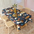 thumbnail image 3 of Brown Mushroom Leaf Dark Blue Pattern Rectangle Tablecloth 60"x120",Waterproof Polyester Rectangle Table Cloth, Wipeable Spillproof Polyester Tablecloth for Dining, Camping, Indoor and Outdoor, 3 of 6