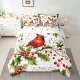 thumbnail image 2 of Castle Fairy Cardinal Bird 7-Piece Bedding Comforter Set for For Teens Girls Boys,Christmas Red Sparrows King Bedding Sets,Xmas Festival Theme Ultra Soft Bed Sheets,Super Cozy Room Decor, 2 of 8