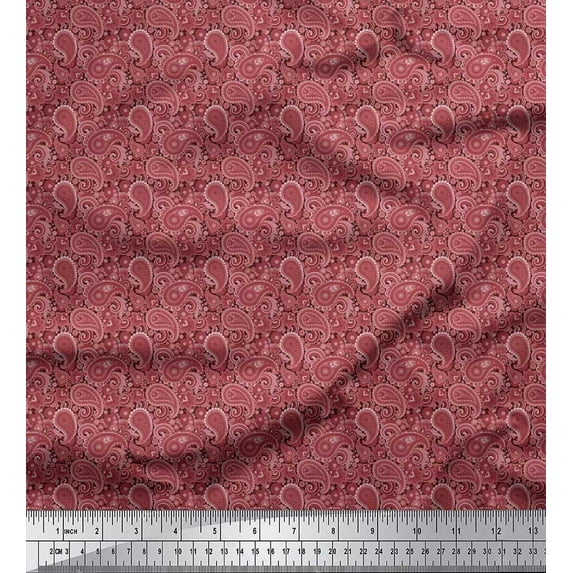 Soimoi Rayon Fabric Floral & Paisley Shirting Printed Craft Fabric by The Yard 42 Inch Wide