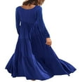 thumbnail image 4 of Robes Longues Décontractées pour Femmes, Mode, Coupe Ample, Manches Longues, Unies, Maxi, 4 of 5