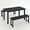 Black, variant on UHOMEPRO Dining Room Table Set, 3-Piece Dining Table Set with 2 Benches, Kitchen Table Set for 4 with Metal Frame, Modern Dining Room Set Furniture Set for Bar Dining Room Breakfast Nook, Black