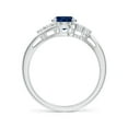 thumbnail image 2 of ANGARA Natural 1.55 Ct Oval Sapphire Bypass Ring with Trio Diamond Accents in 14K White Gold for Women (Size-8x6mm) | September Birthstone, Anniversary, Jewelry Gift for Women | Natural Sapphire Ring, 2 of 8